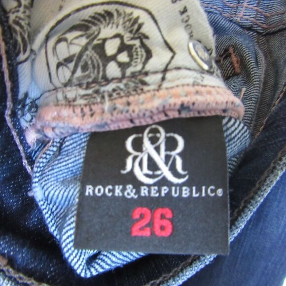 Rock and Republic Stella Straight Leg Blue Jeans Low Rise Y2K Womens 26 - Picture 6 of 7